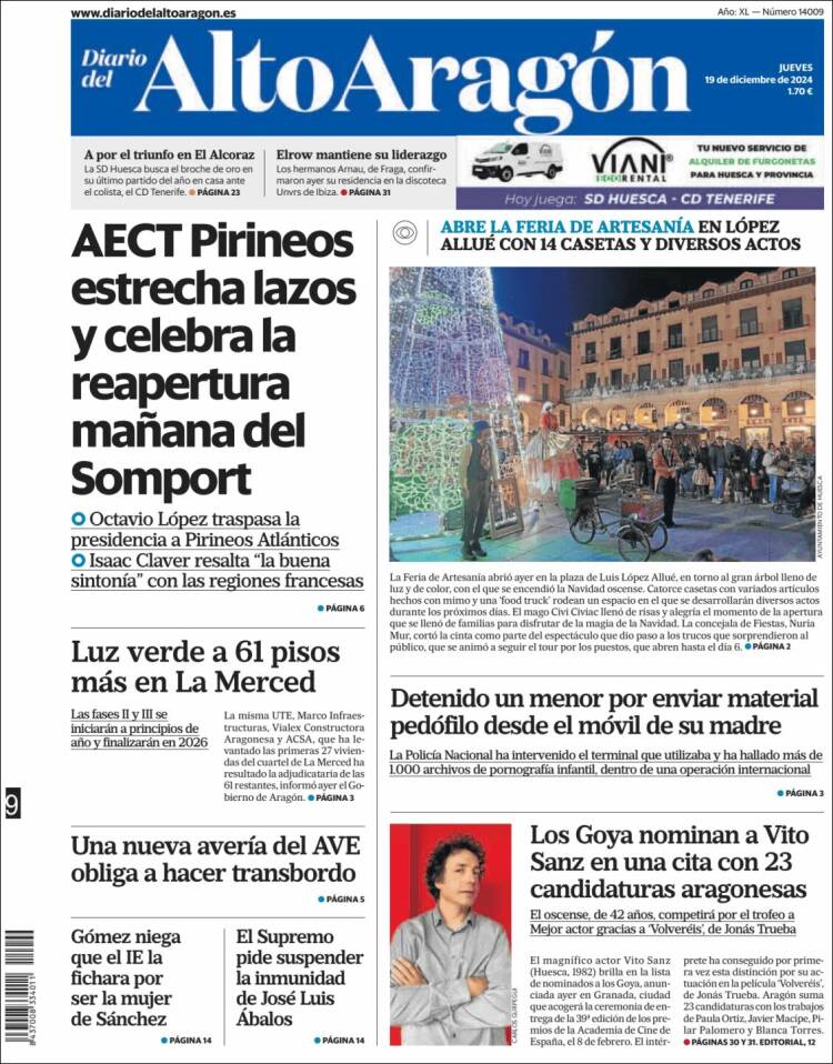 Portada de Diario del AltoAragón (España)