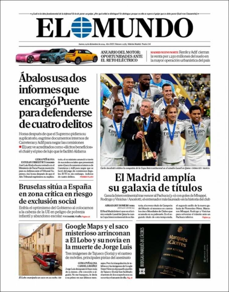 Portada de El Mundo (España)