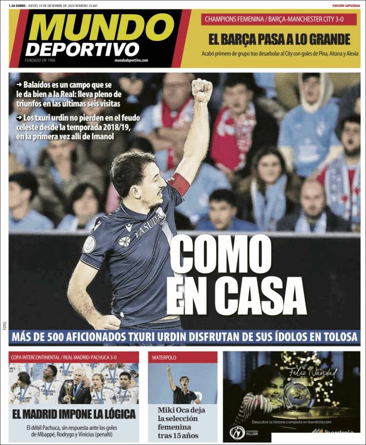 Portada de Mundo Deportivo Gipuzkoa (España)