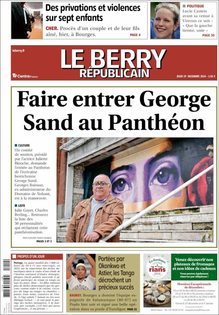 Portada de Berry Republicain (Francia)