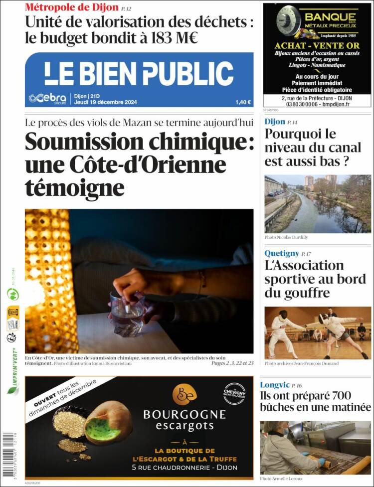 Portada de Le Bien Public (Francia)