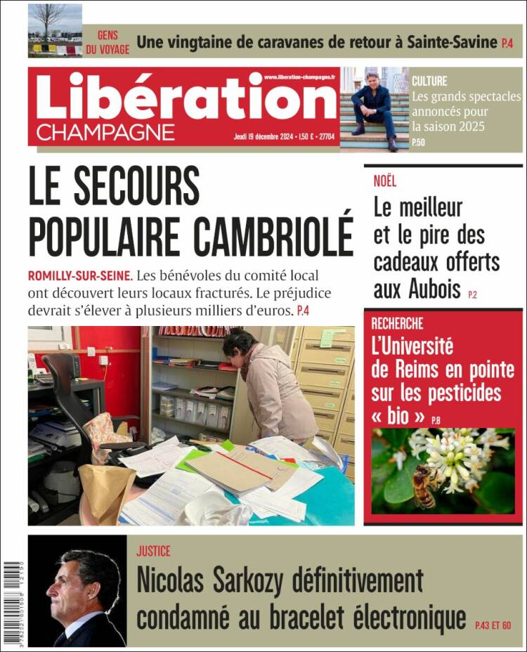 Portada de Libération Champagne (Francia)