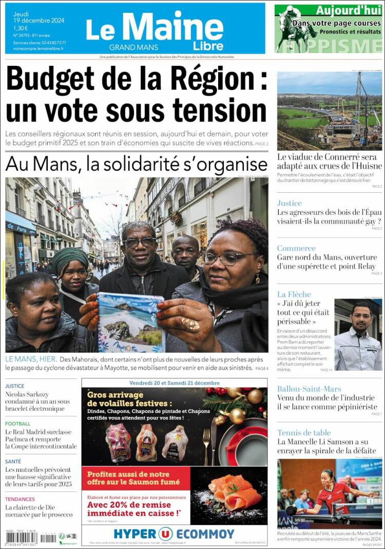 Portada de Le Maine Libre (Francia)