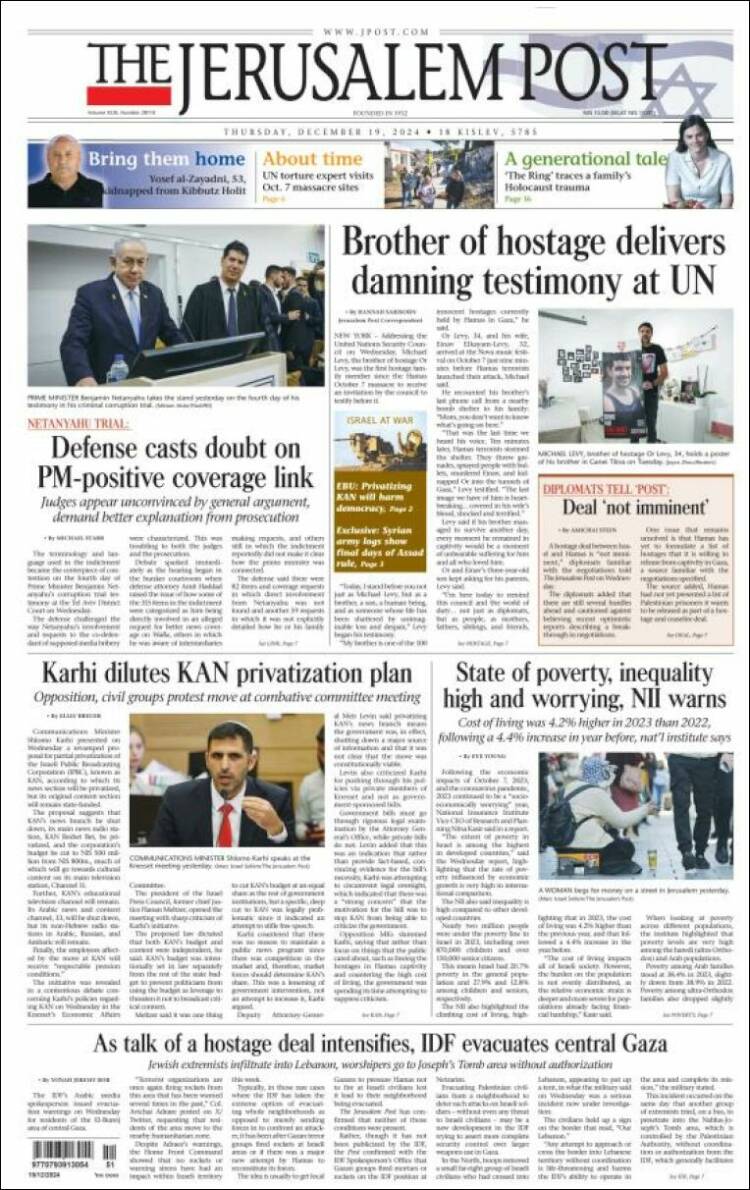 Portada de The Jerusalem Post (Israel)