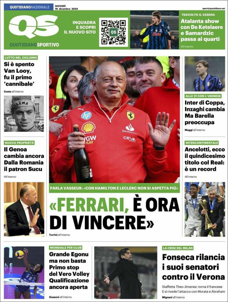 Portada de Quotidiano Sportivo (Italia)
