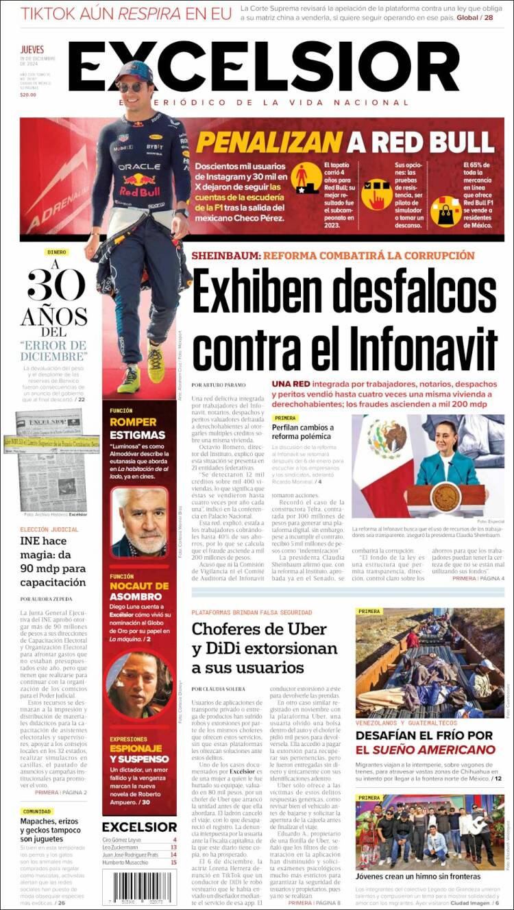 Portada de Excelsior (México)