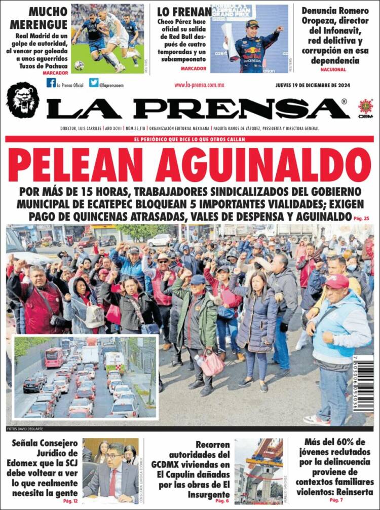 Portada de La Prensa (México)