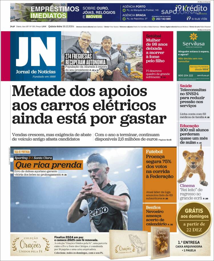 Portada de Jornal de Notícias (Portugal)