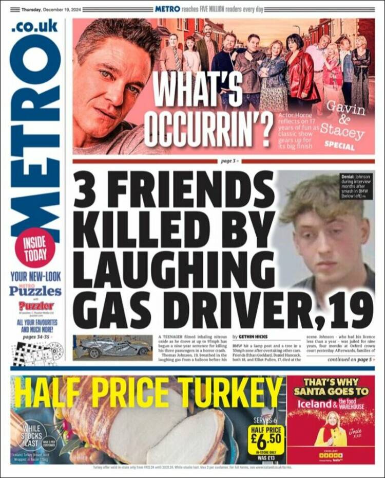 Portada de Metro (Reino Unido)