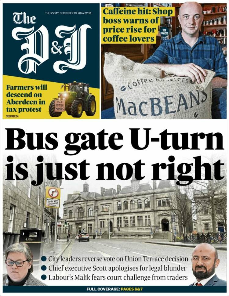 Portada de The Press and Journal (Reino Unido)