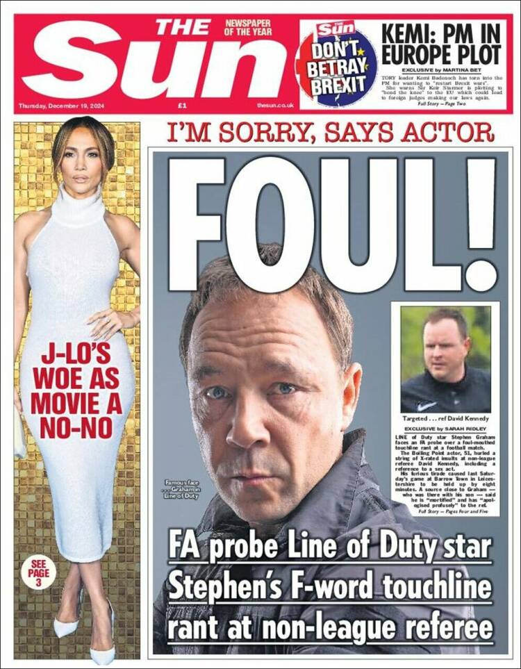 Portada de The Sun (Reino Unido)