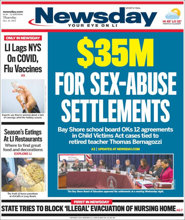 Portada de Newsday (USA)