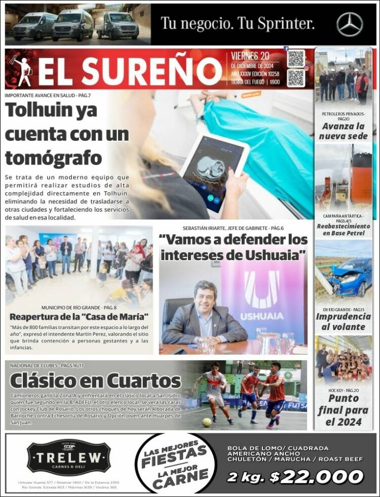 Portada de Diario El Sureño (Argentina)