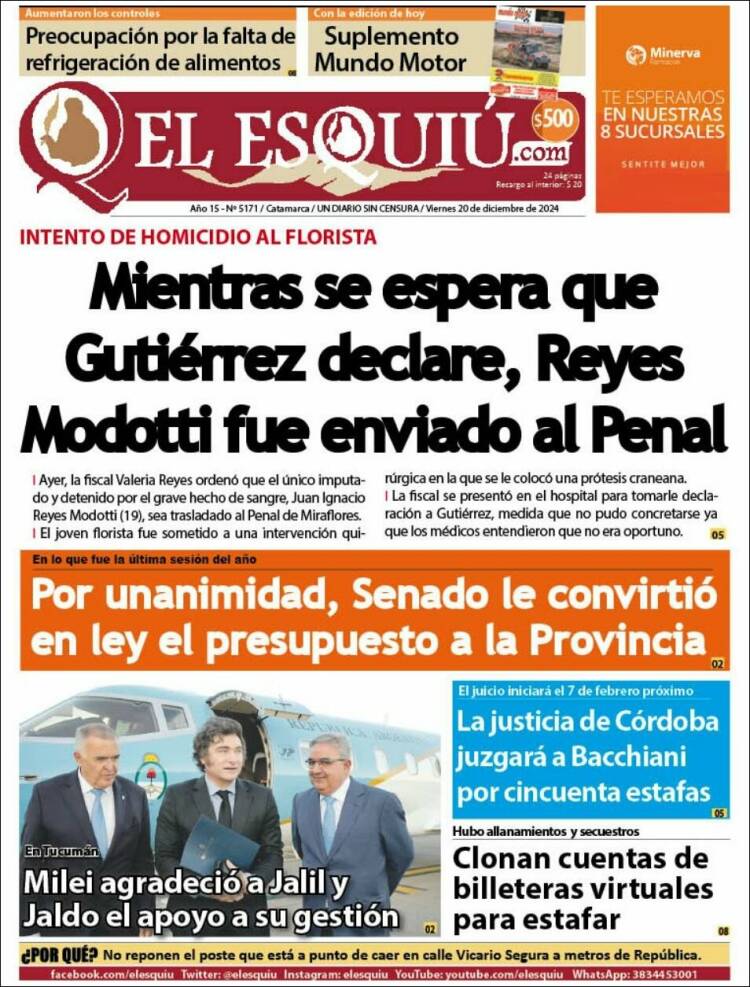 Portada de El Esquiu (Argentina)