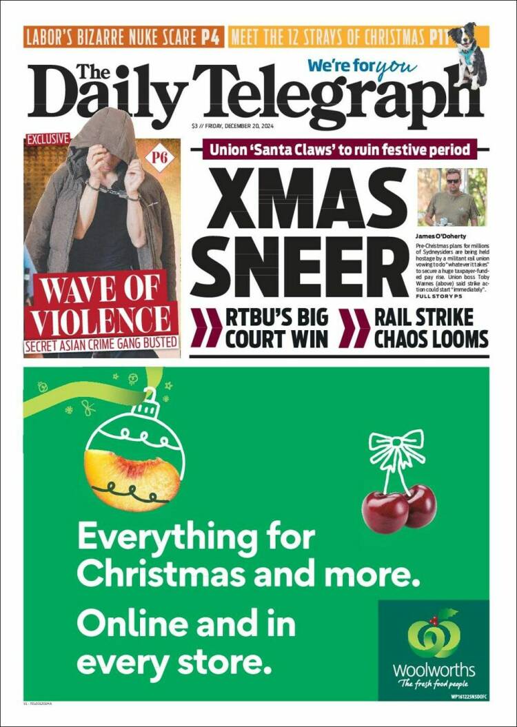 Portada de The Daily Telegraph (Australia)