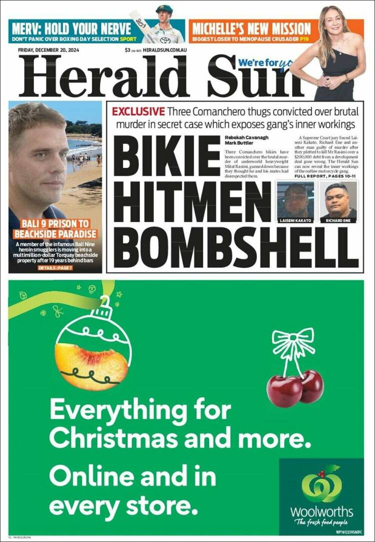 Portada de Herald Sun (Australia)