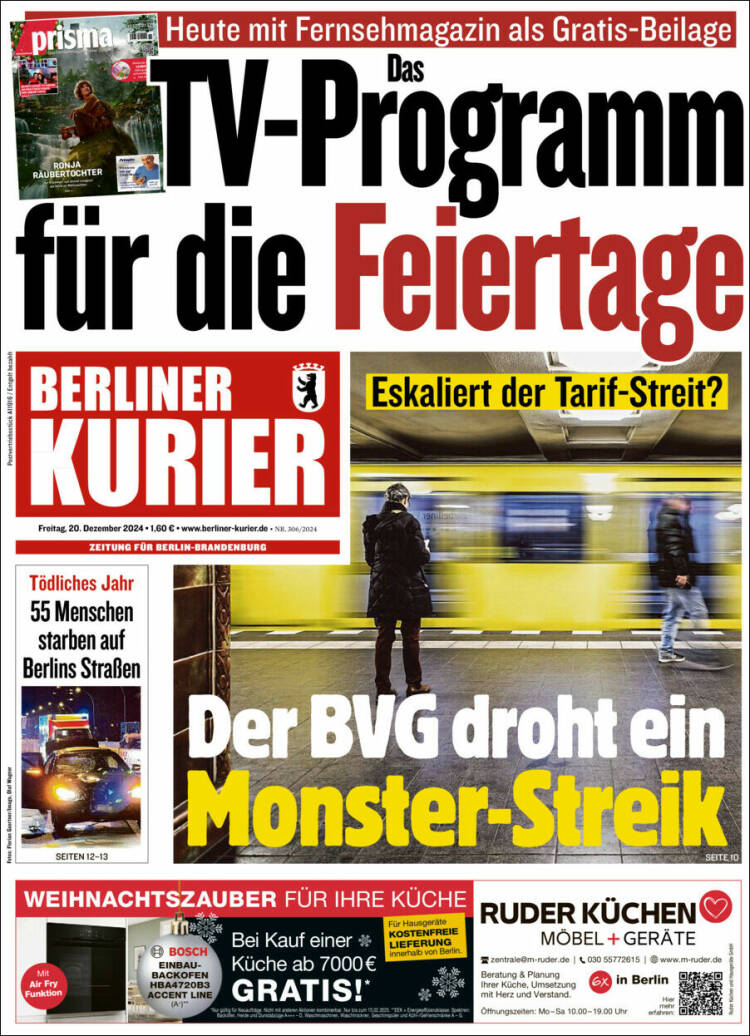 Portada de Berliner Kurier - Startseite BK (Alemania)