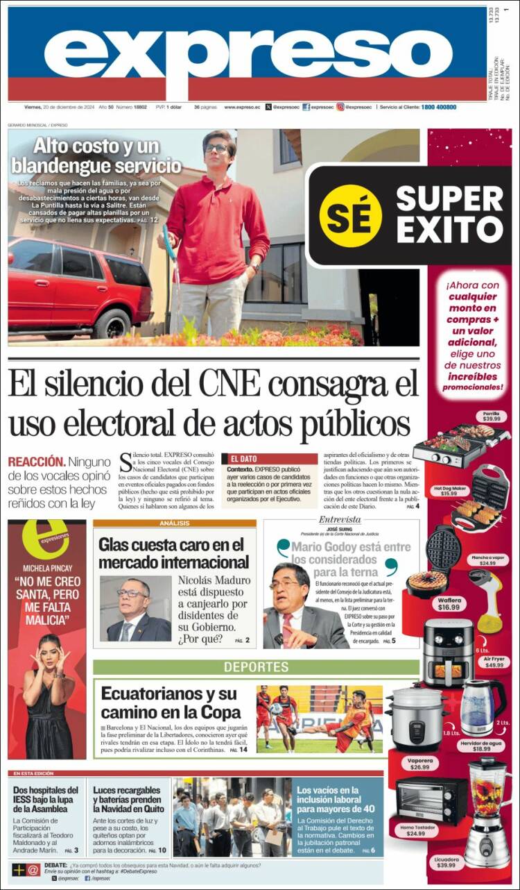 Portada de Expreso (Ecuador)