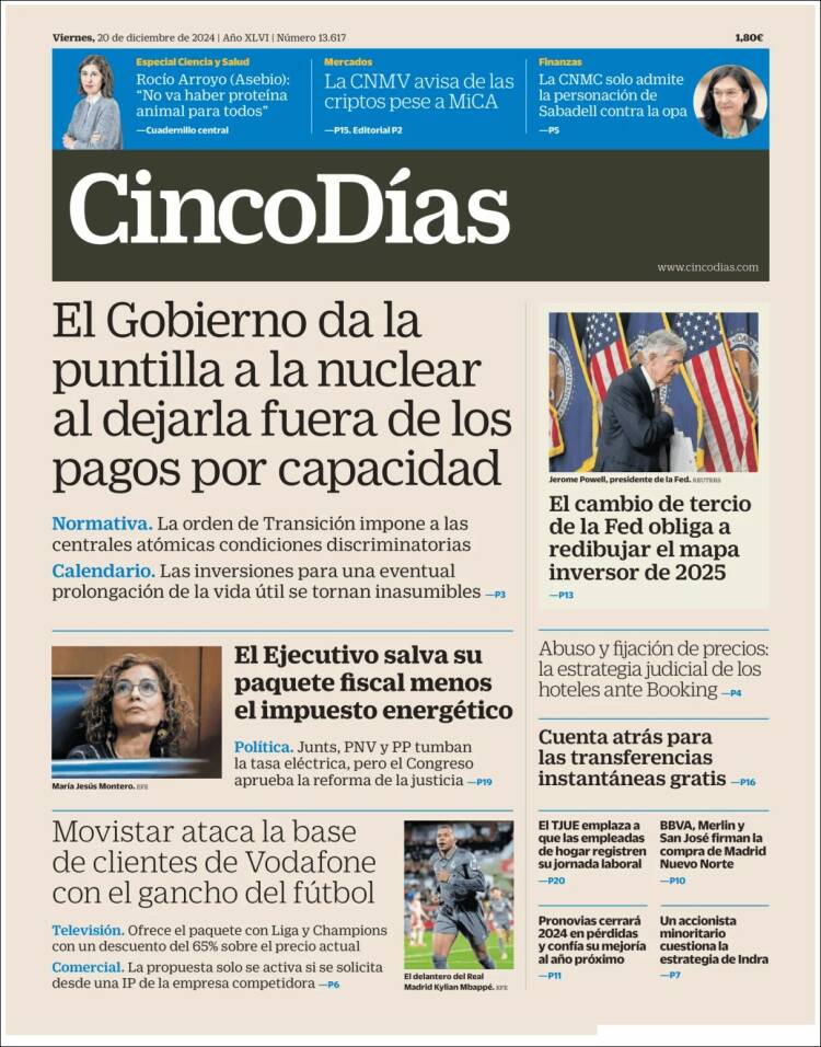 Portada de Cinco Días (Espa&ntilde;a)