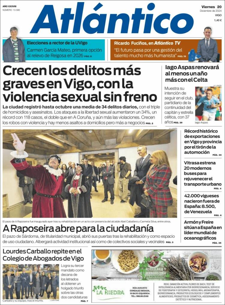 Portada de Atlántico Diario (España)