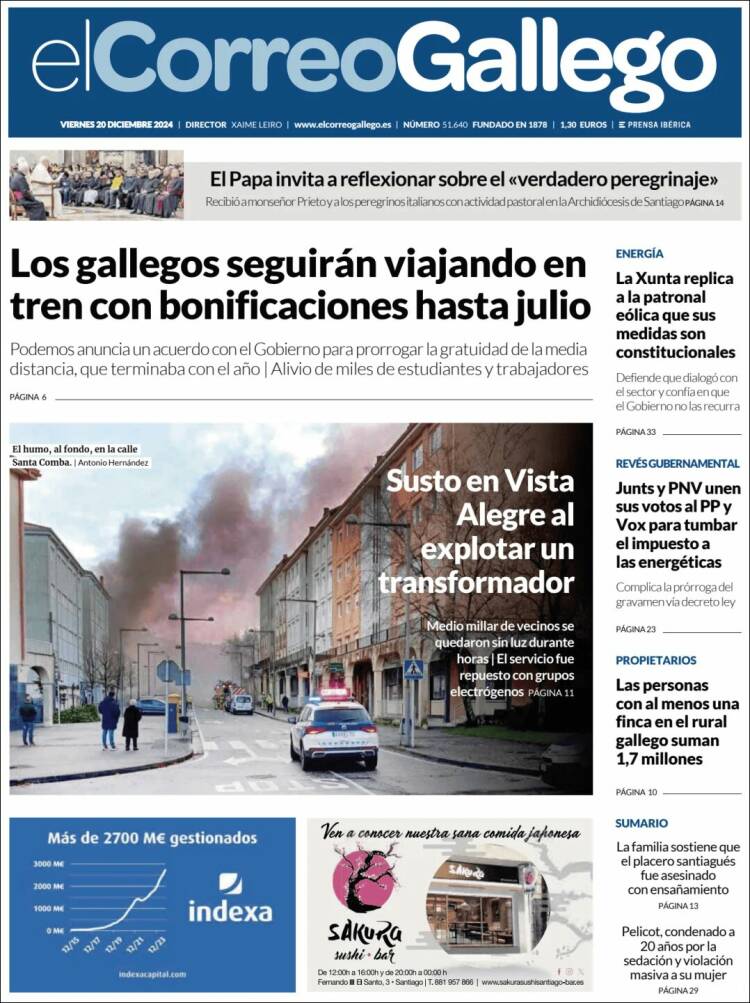 Portada de El Correo Gallego (España)