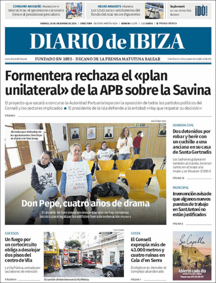 Portada de Diario de Ibiza (España)