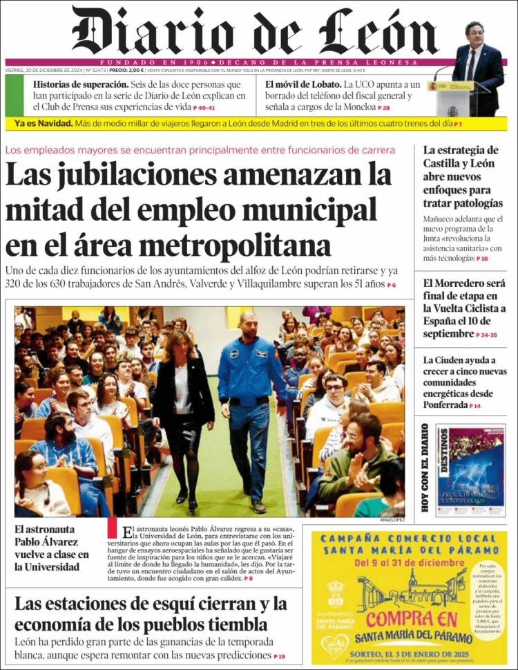 Portada de Diario de León (España)