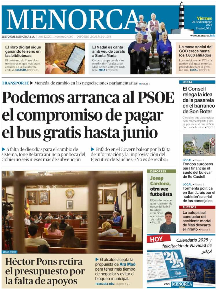 Portada de Menorca - Diario Insular (España)