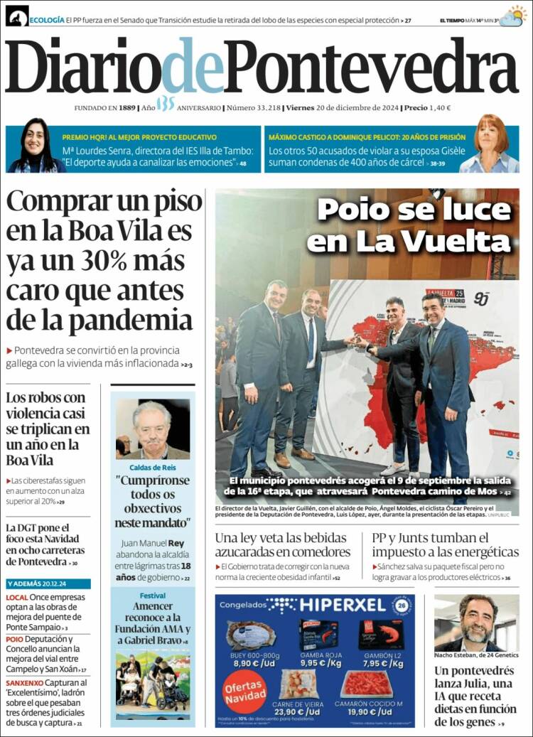 Portada de Diario de Pontevedra (España)