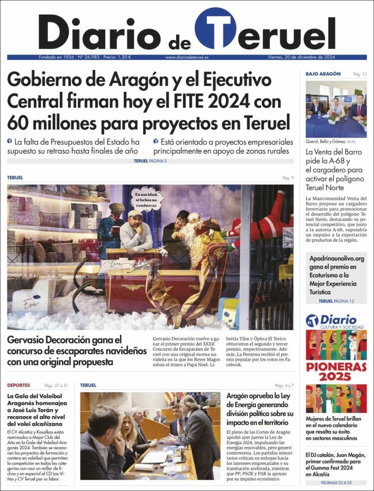 Portada de Diario de Teruel (España)