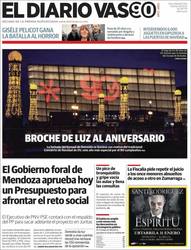 Portada de Diario Vasco (España)