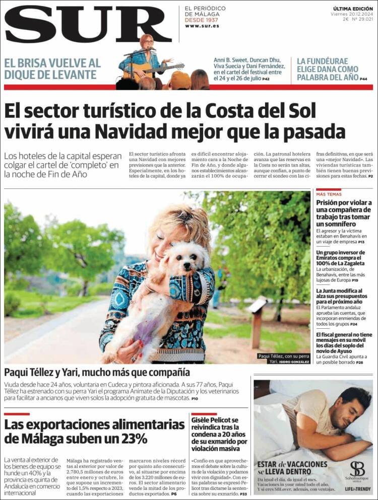 Portada de Diario el Sur (España)