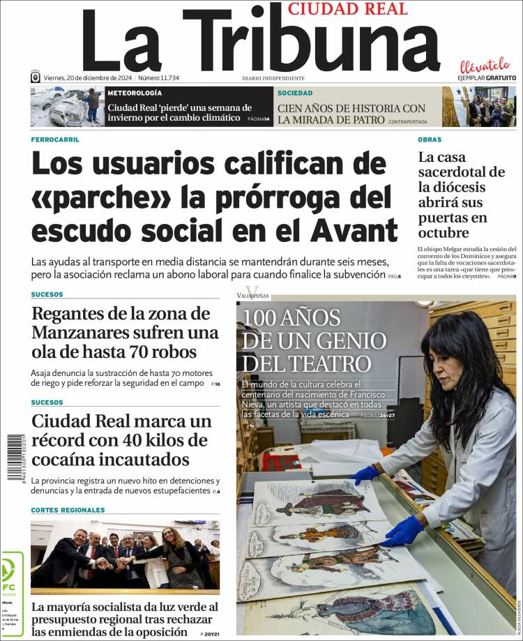 Portada de La Tribuna de Ciudad Real (Spain)