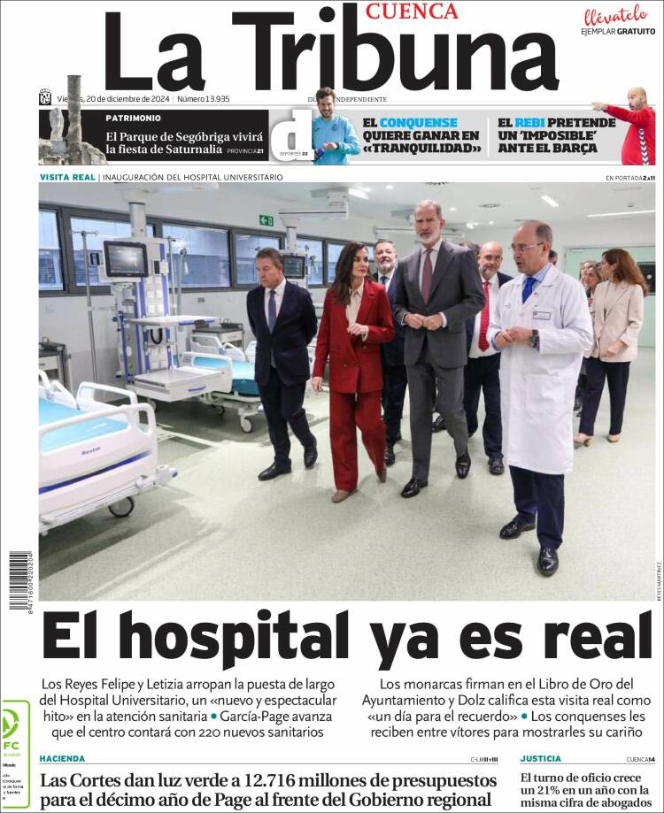 Portada de La Tribuna de Cuenca (Spain)