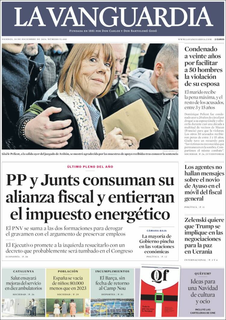 Portada de La Vanguardia (España)