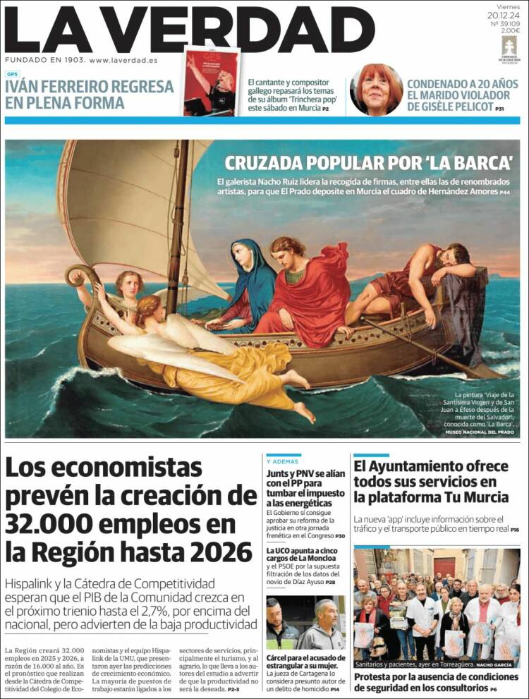 Portada de La Verdad de Murcia (España)