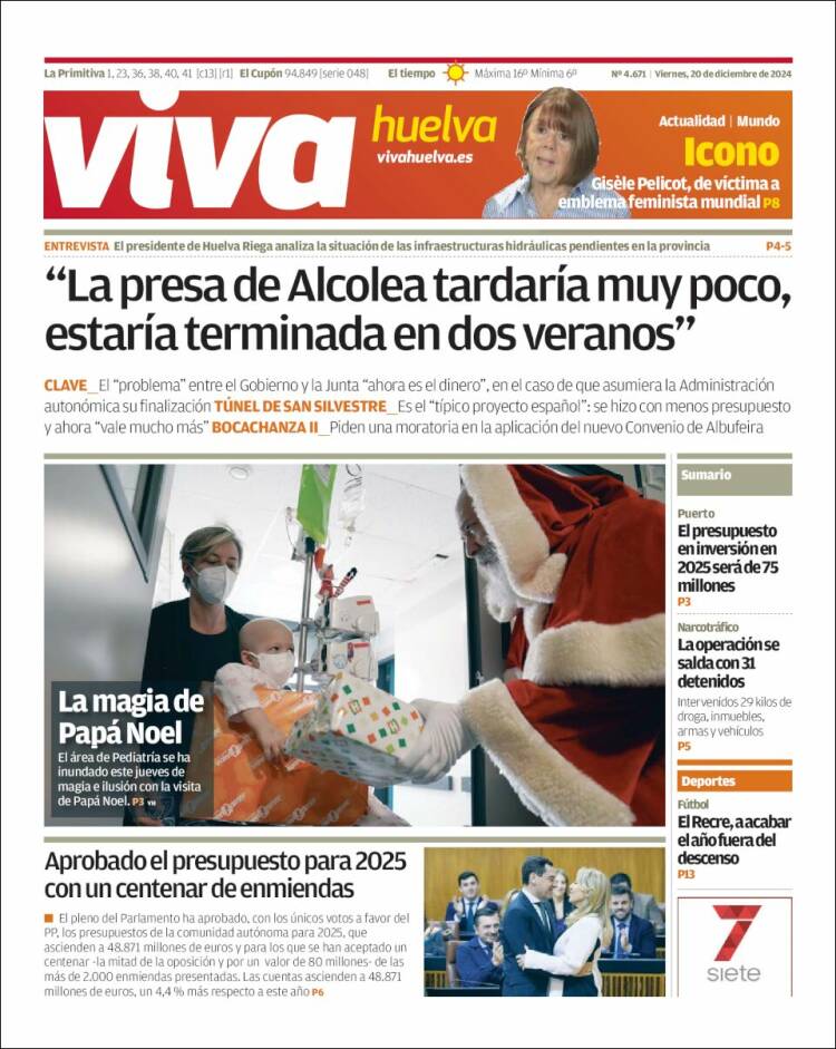 Portada de Viva Huelva (España)