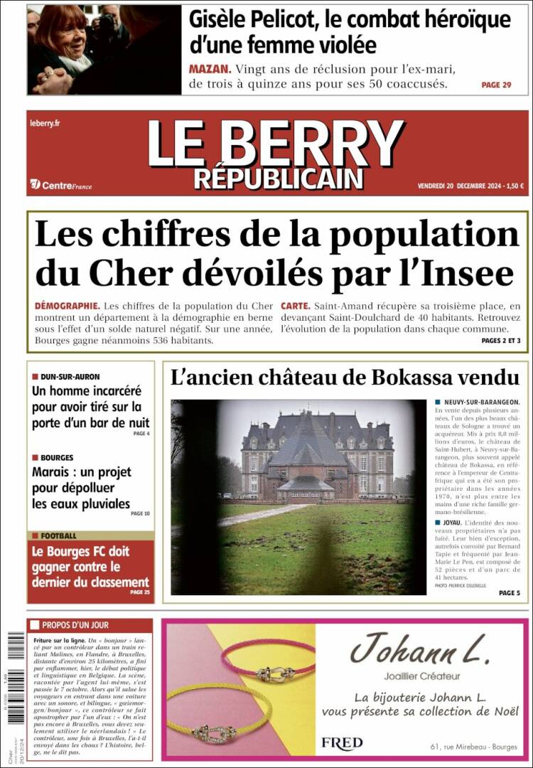Portada de Berry Republicain (Francia)