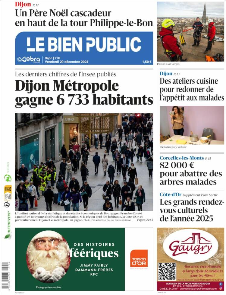 Portada de Le Bien Public (Francia)