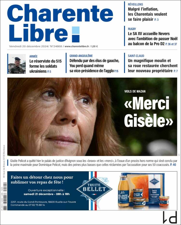 Portada de Charente Libre (Francia)