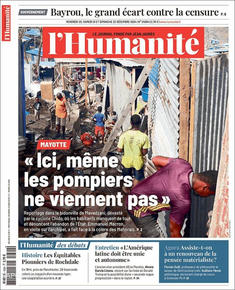 Portada de l'Humanite (Francia)
