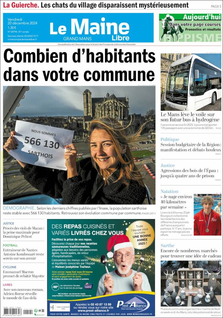 Portada de Le Maine Libre (Francia)