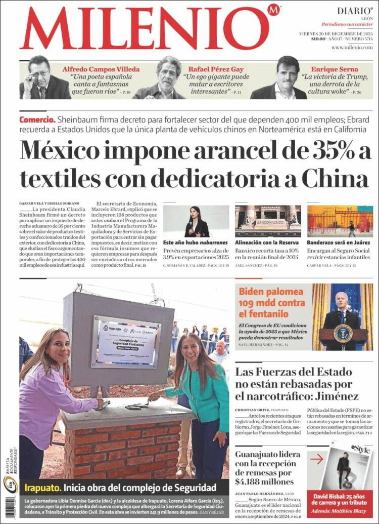Portada de Milenio de León (M&eacute;xico)