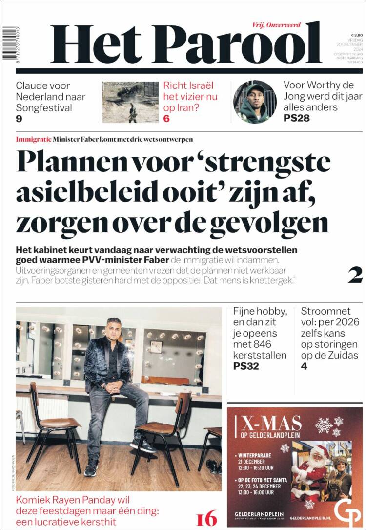 Portada de Het Parool (Pa&iacute;ses Bajos)