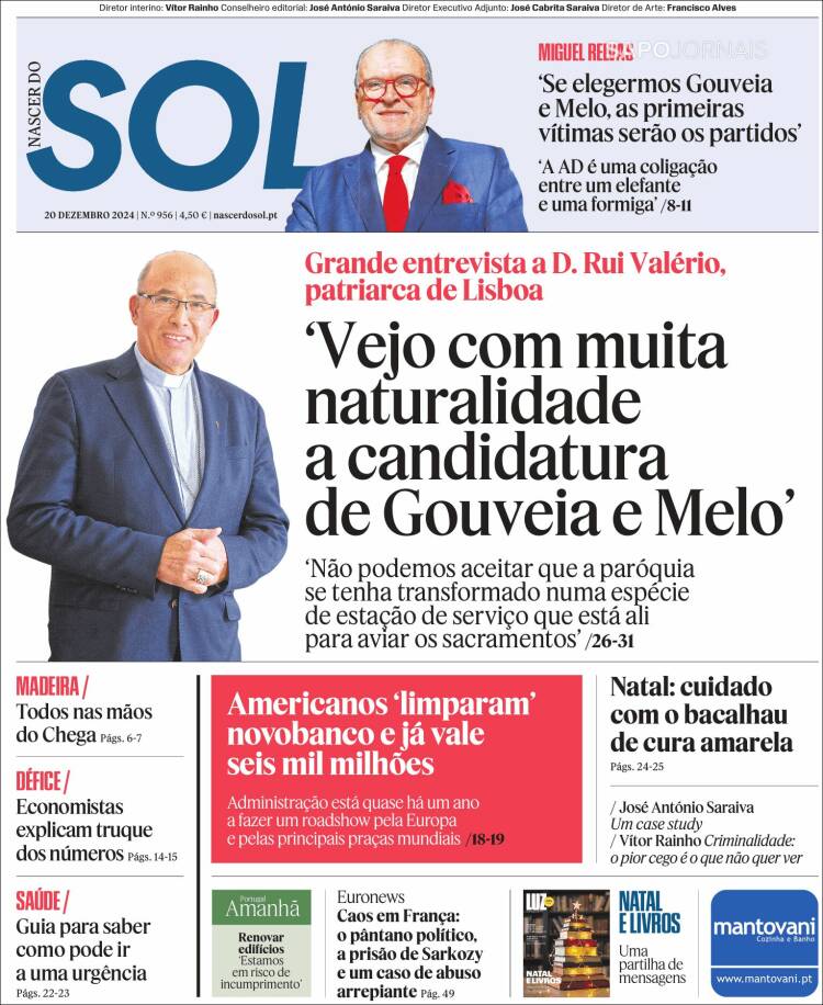 Portada de Jornal Sol (Portugal)