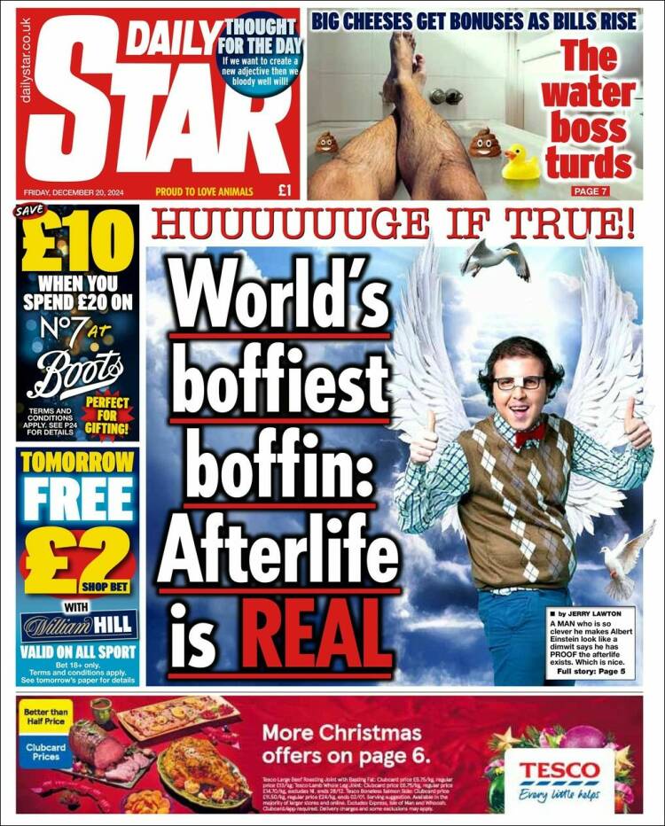 Portada de Daily Star (Reino Unido)
