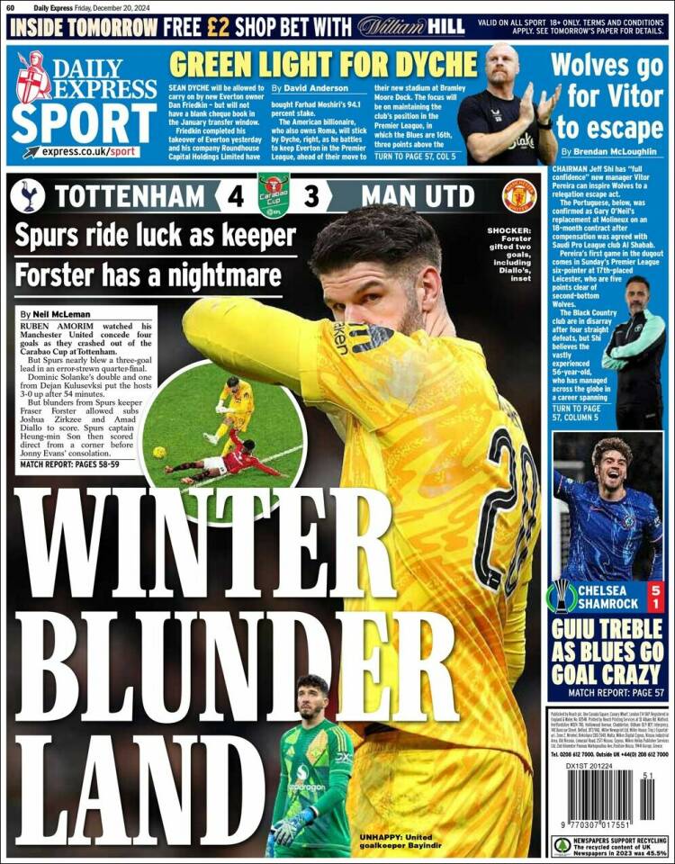 Portada de Express Sport (Reino Unido)