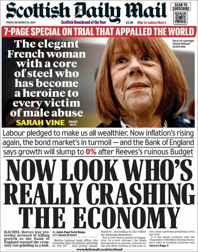 Portada de Scottish Daily Mail (Reino Unido)