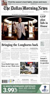 Portada de Dallas Morning News (USA)