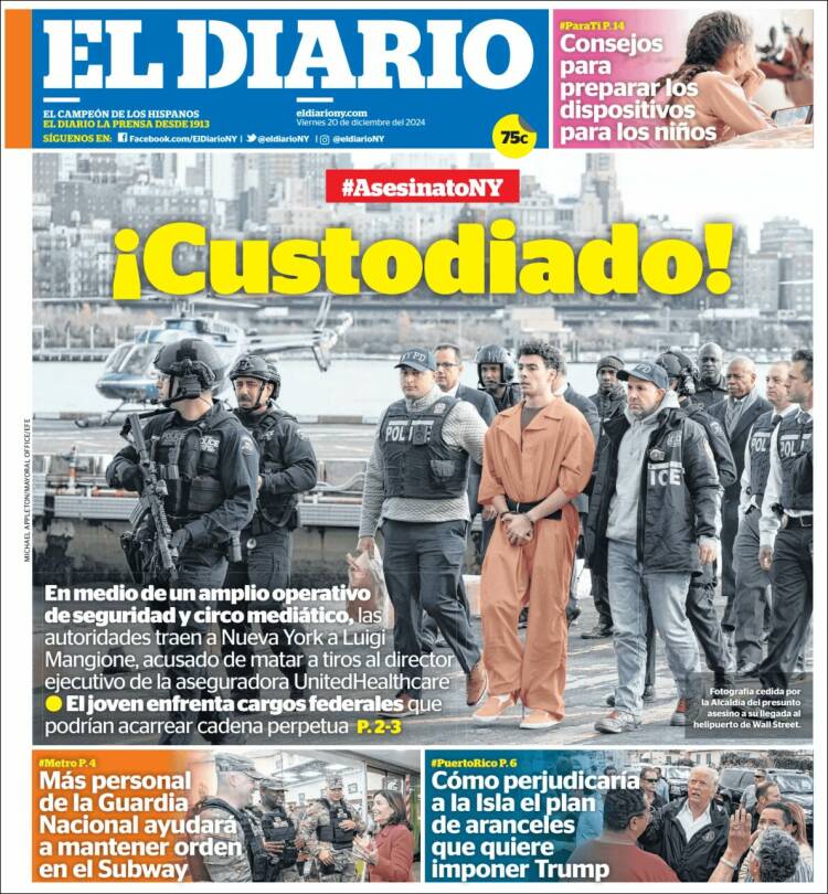 Portada de El Diario NY (USA)